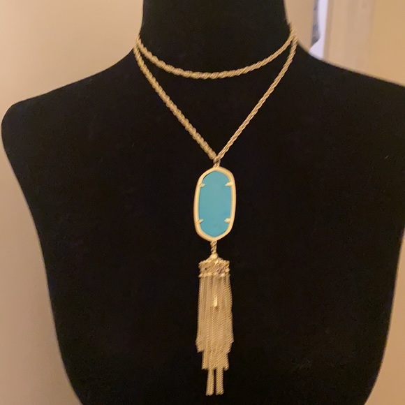 Kendra Scott NWOT Gold with Turquoise Pendant - Picture 4 of 5